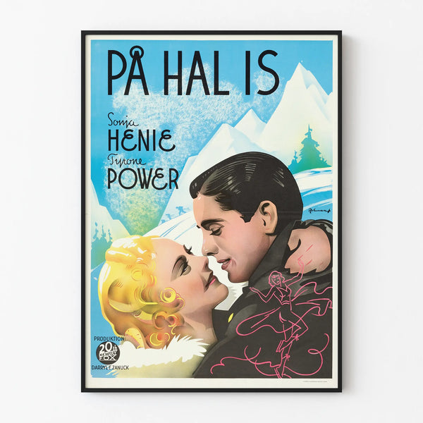 Vintage Scandinavian Film Romance on Ice Poster