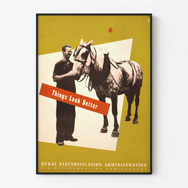 Vintage Poster of the Rural Electrification Administration