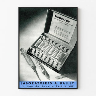 Vintage advertising poster Thiocalby by Laboratories A. Bailly