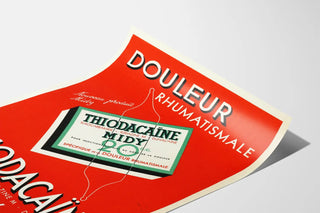 Vintage Advertising Poster Thiodacaïne Midy for Rheumatic Pain