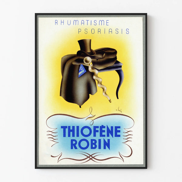 Vintage Medical Poster Thiofène Robin - Wall Decoration for Rheumatism Psoriasis