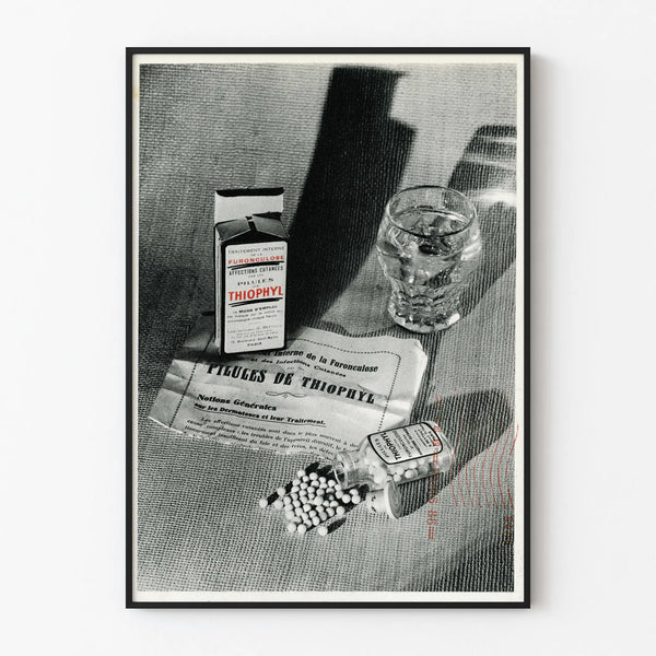 Vintage poster of Thiophyl pills retro wall decoration
