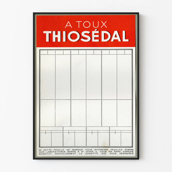 Vintage Thiosédal advertising poster for wall decoration