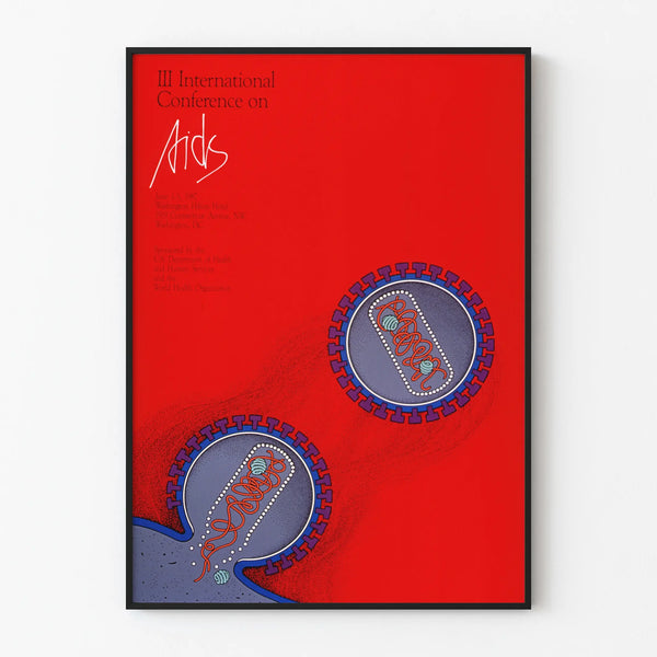 International Conference on AIDS 1987 - Vintage Wall Decoration Poster