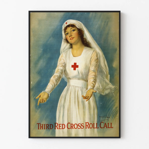 Vintage Red Cross Nurse Poster - Classic Wall Decoration
