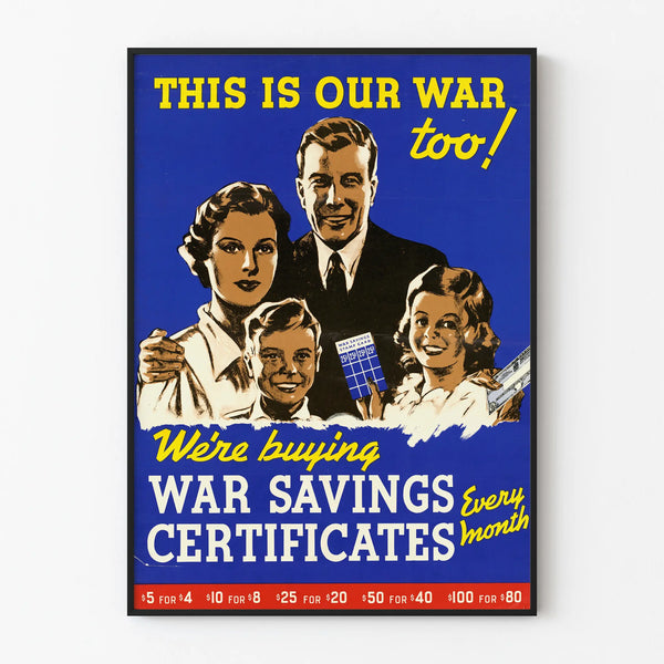 Vintage mobilization poster for war savings certificates