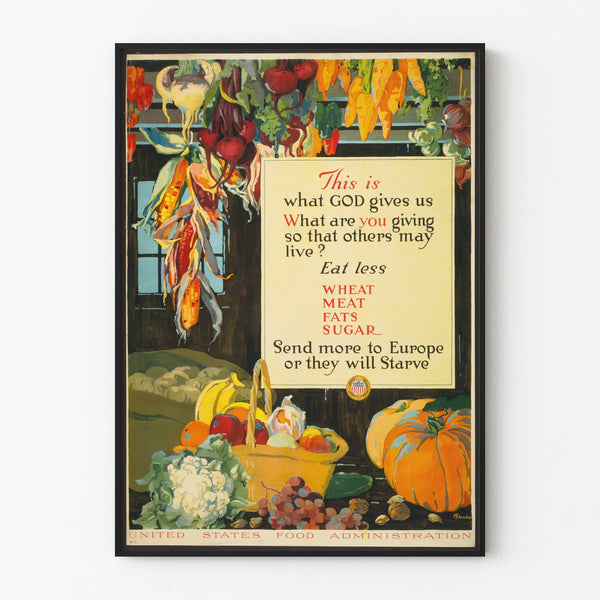 Inspiring vintage food-themed wall decoration poster