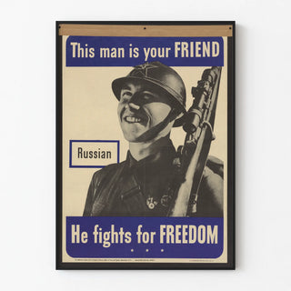 Russian War Propaganda Poster - Historic Wall Decoration