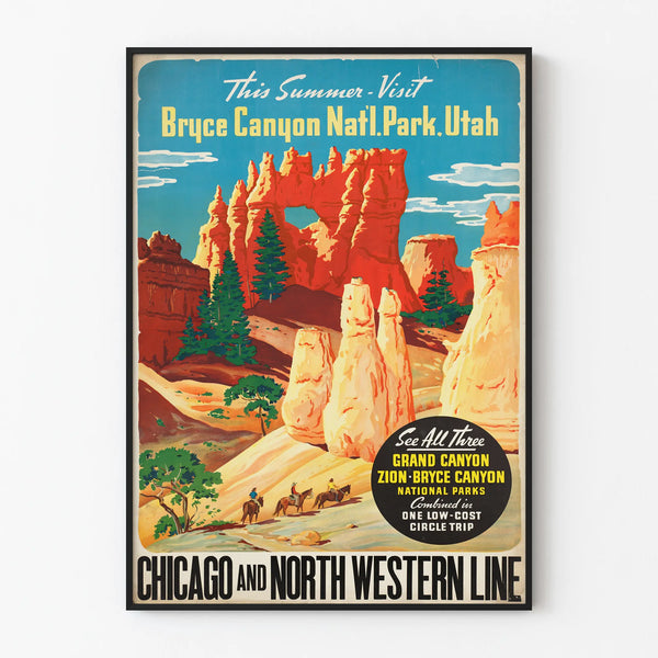 Vintage Bryce Canyon Park Utah Poster - Nature and Travel Wall Decoration