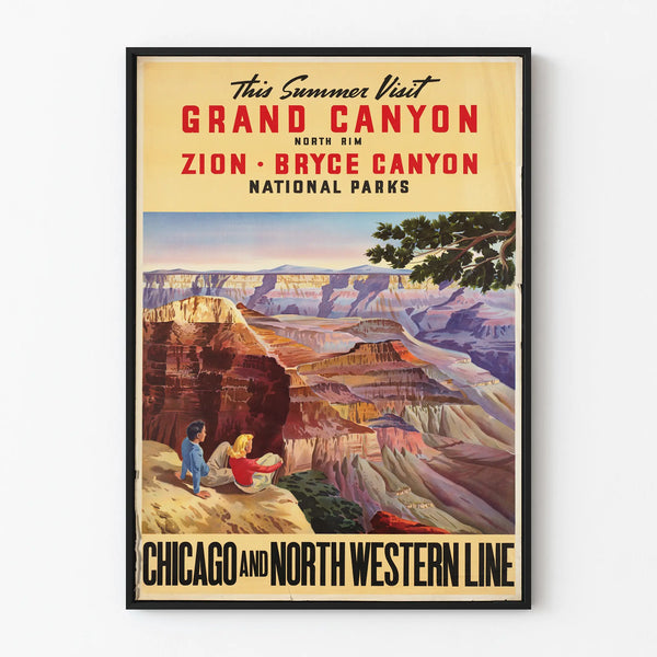 Vintage Poster of National Parks Grand Canyon Zion Bryce Canyon
