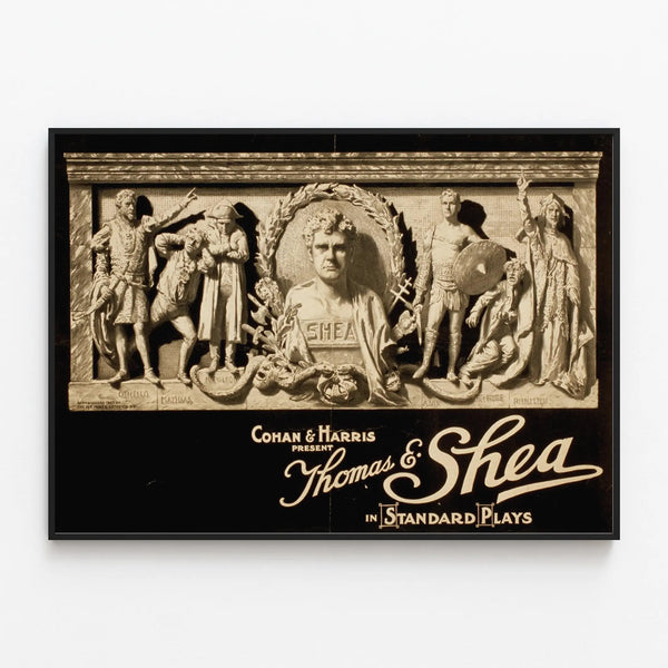 Vintage Thomas E. Shea Poster in Standard Plays for wall decoration — framed artwork on a wall