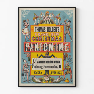 Vintage poster of the Grand New Christmas Pantomime by Thomas Holden