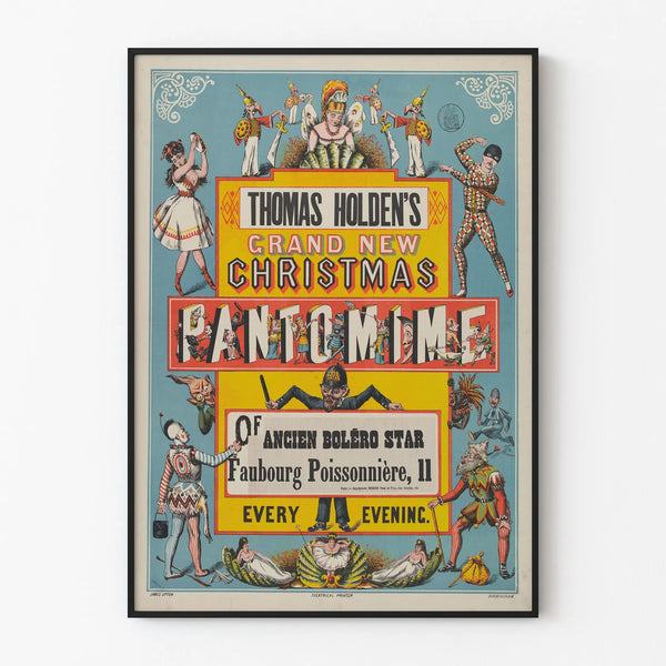 Vintage poster of the Grand New Christmas Pantomime by Thomas Holden