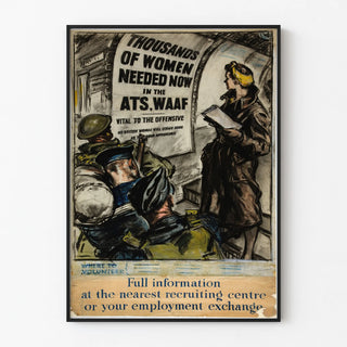 Vintage Recruitment Poster for ATS and WAAF