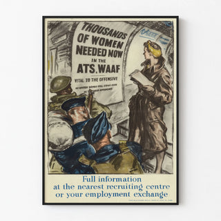 Vintage Recruitment Poster for Women ATS and WAAF