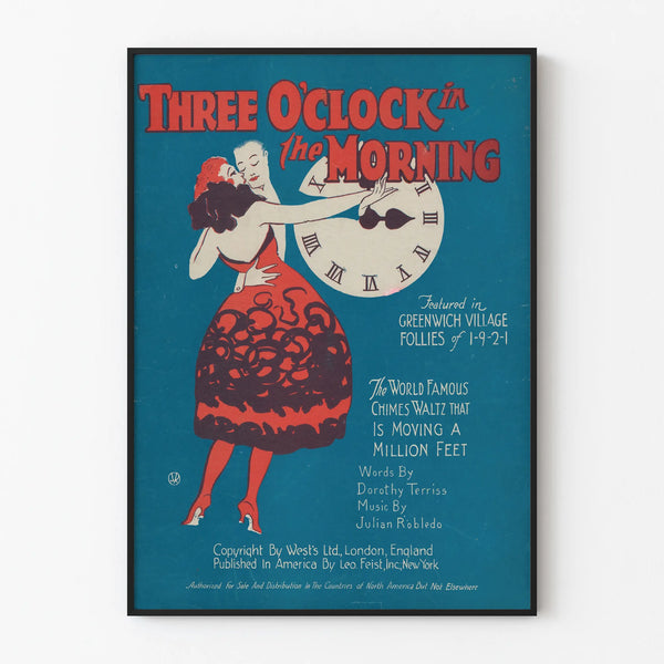 Vintage poster Three O’clock in the Morning - Romantic musical poster