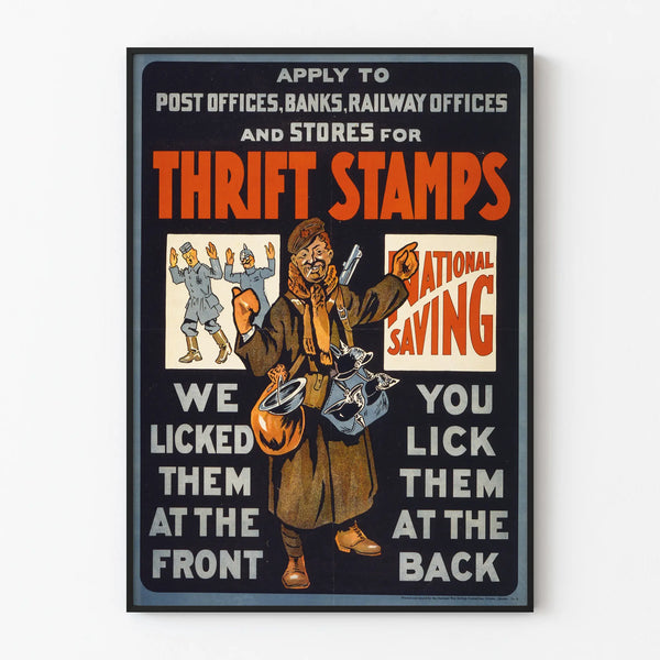 Vintage Thrift Stamps Poster - Patriotic Wall Decoration Poster