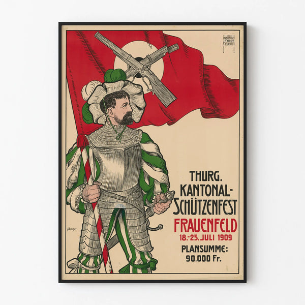 Vintage poster Thurgau Cantonal Shooting Festival Frauenfeld 1909