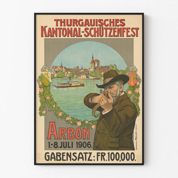 Event Poster for Thurgau Cantonal Shooting Festival Arbon 1906