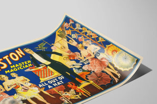 Vintage Poster of Magician Thurston with Hats and Dancers — artwork view