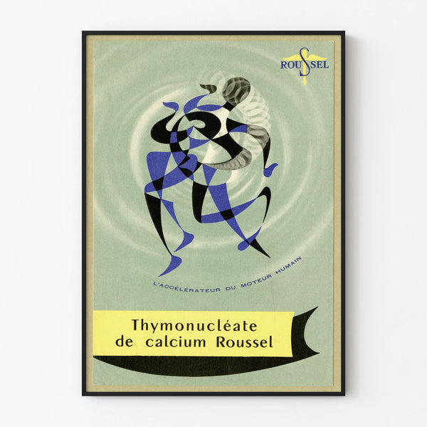 Vintage poster of Calcium Thymonucleate Roussel - Scientific wall decoration