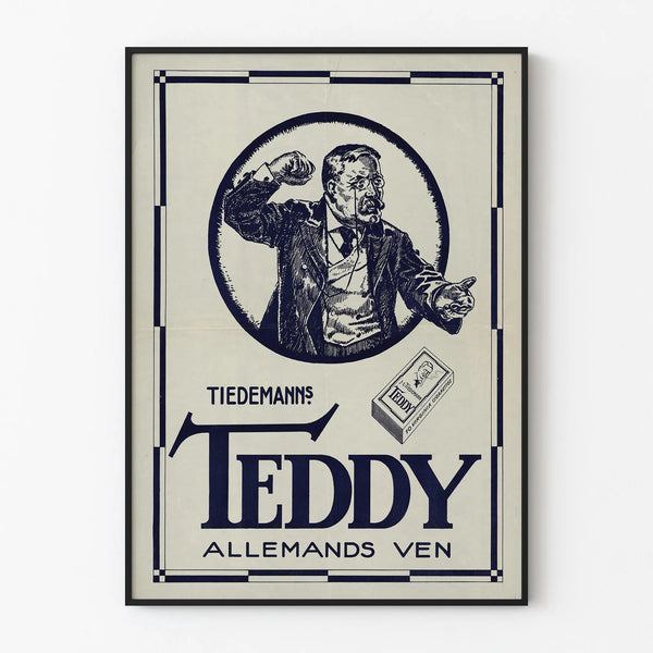 Vintage Tiedemanns Teddy Poster - Antique Cigarette Advertisement