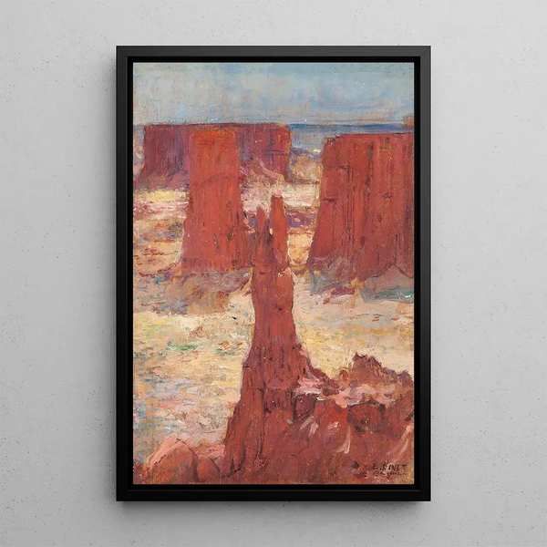 an Algerian mountain range - Étienne Dinet — framed artwork on a wall