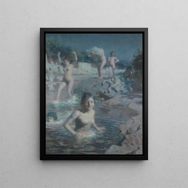 Les Baigneuses - Étienne Dinet — framed artwork on a wall