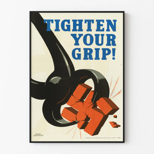 Vintage poster 'Tighten Your Grip' retro wall decoration