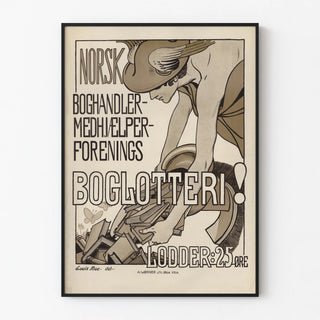 Vintage Norwegian poster for book lottery