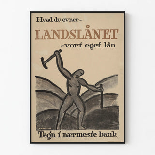 Vintage poster of peasant labor and access to credit