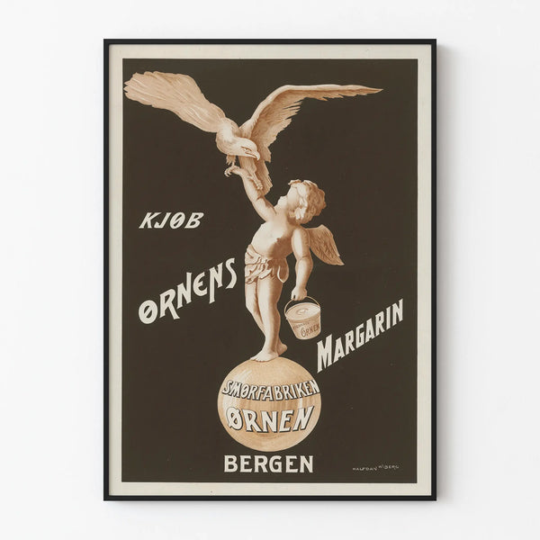 Vintage advertising poster Smørfabriken Ørnen Margarine