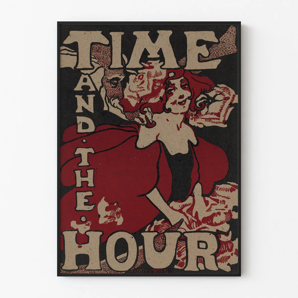 Vintage Poster Time and The Hour in Art Nouveau Style