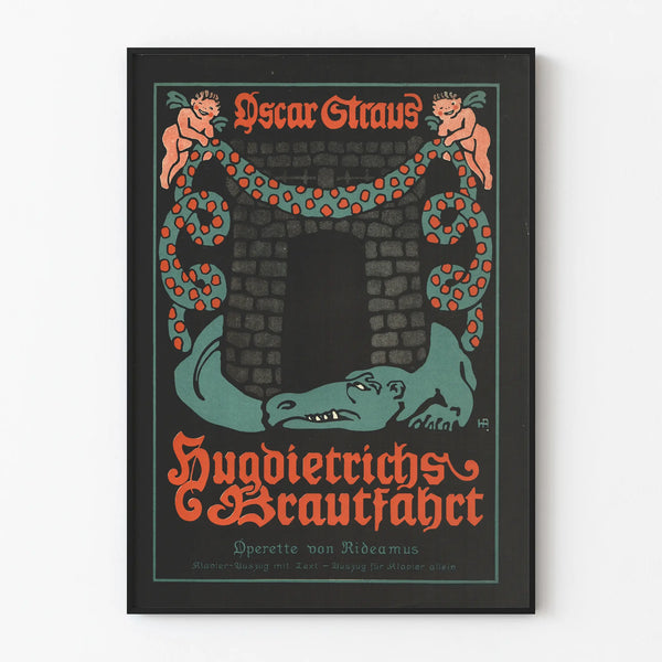 Vintage poster wall decoration Oscar Straus - Hugdietrichs Brautfahrt