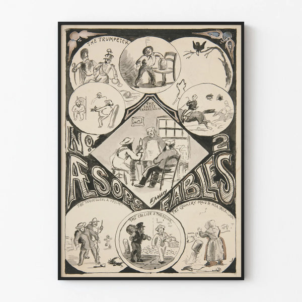 Vintage Decorative Poster of Aesop's Fables