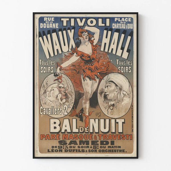 Vintage Poster of the Night Ball at the Waux Hall of Tivoli