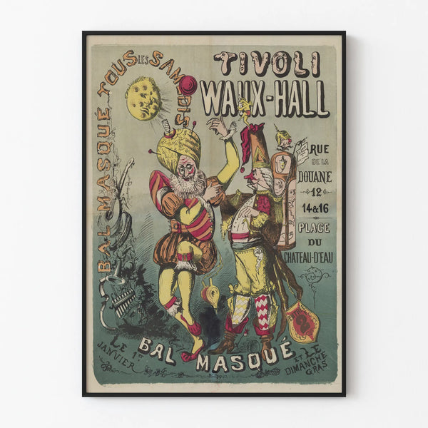 Vintage Poster of the Masquerade Ball at Tivoli Waux-Hall Wall Decoration