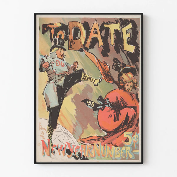 Vintage poster To Date New Year Number for wall decoration
