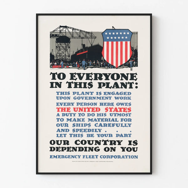 Vintage American industrial mobilization poster