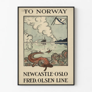 Vintage Poster Cruise Newcastle-Oslo Fred. Olsen Line