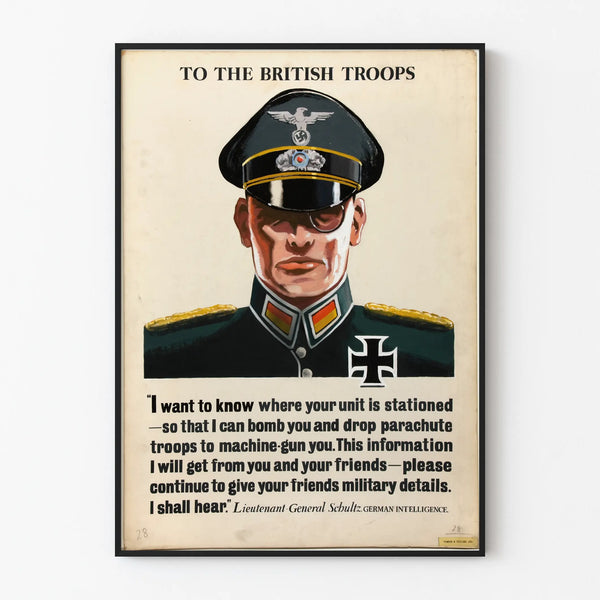 British Military Propaganda Poster 'To The British Troops'