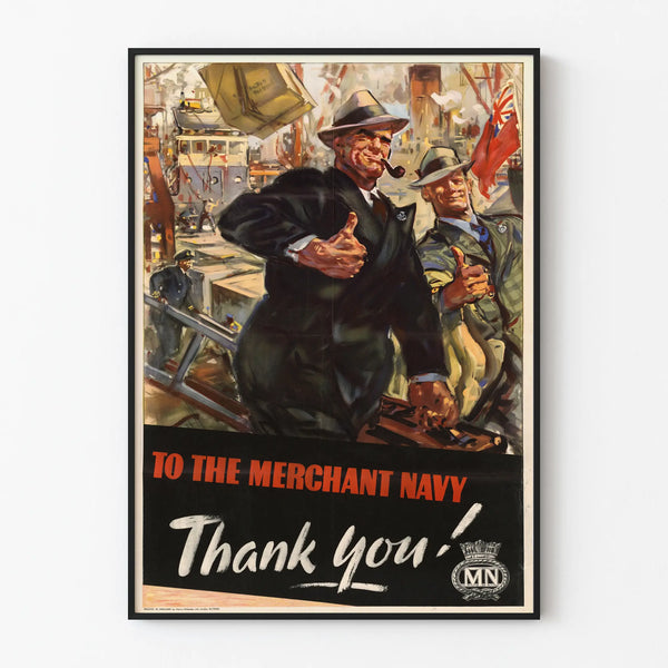 Vintage Military Poster - Tribute to the Merchant Marine