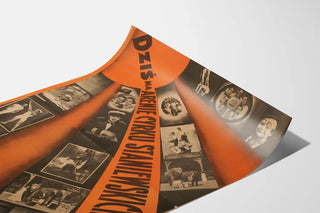 Vintage poster of the Staniewski circus in orange and black