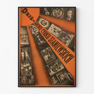 Vintage poster of the Staniewski circus in orange and black