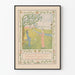 Medieval decorative poster with romantic scene and floral frame