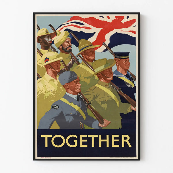 Decorative vintage military poster "Together"