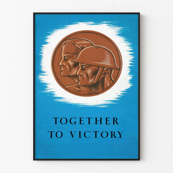 Vintage decorative poster Together to Victory