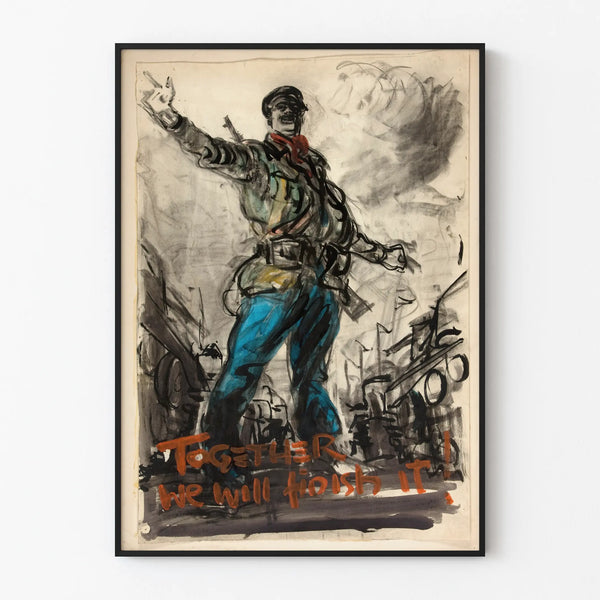 Motivational slogan poster of a soldier in action