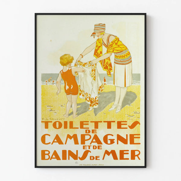 Vintage Poster of Country Toilets and Seaside Baths