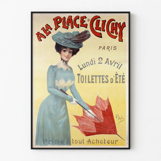 Vintage Poster of Summer Toilets at Place Clichy, Paris